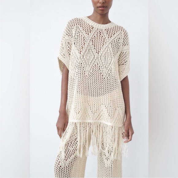 Zara open knit tunic and pant set - Picture 2 of 5